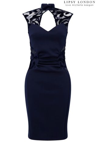 Lipsy Love Michelle Keegan Embellished Neck Detail Midi Dress